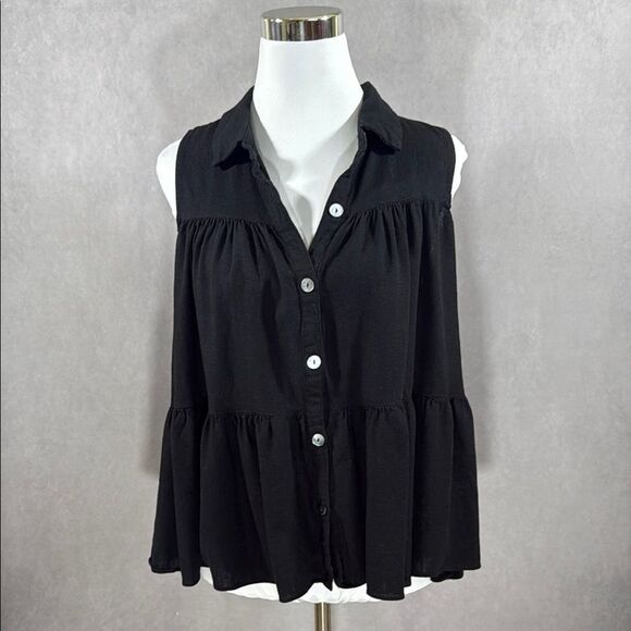 Impressions Tiered Ruffle sleeveless Top - Picture 5 of 11